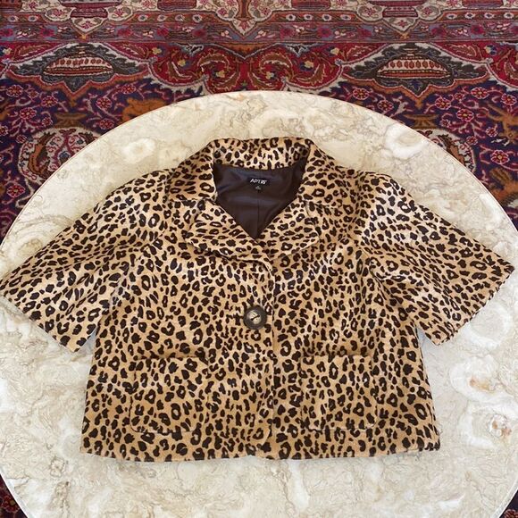 Apt.9 Leopard Print 50’s Style Teddy Jacket - Picture 10 of 16